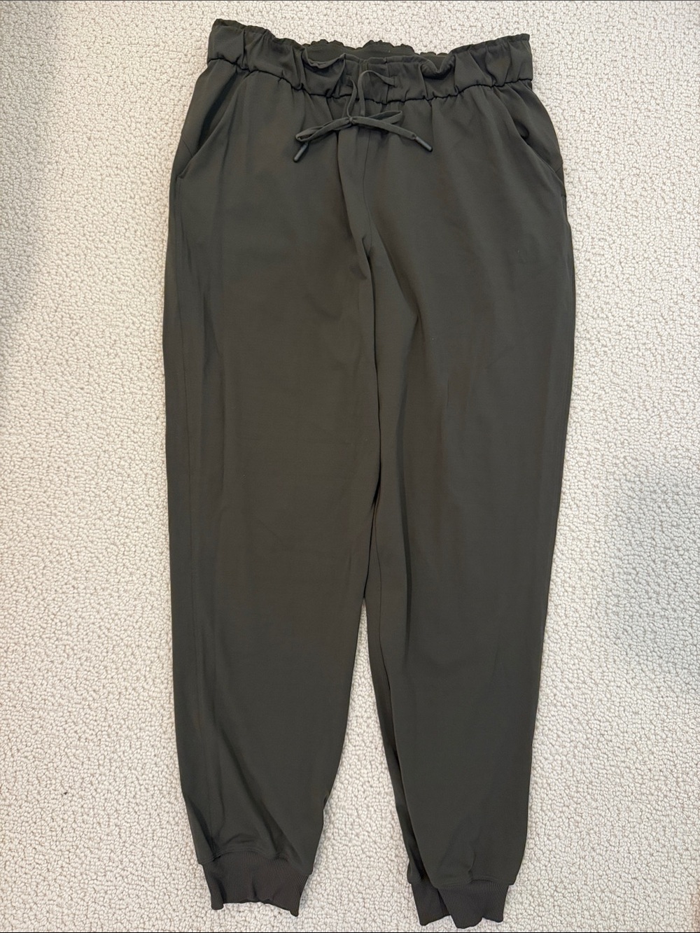 Lulu Olive Drawstring Jogger Pants